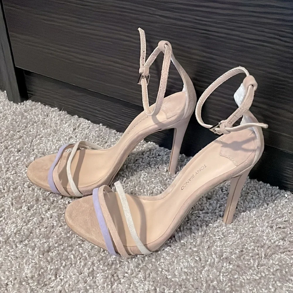 Tony Bianco Aroma Strappy Heeled Sandal In Blush Suede - Picture 6 of 10